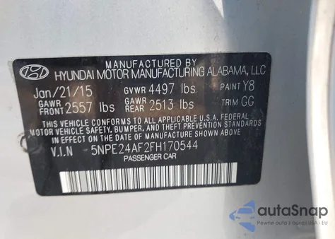 2015 Hyundai Sonata Se from USA, damaged, VIN 5NPE24AF2FH170544